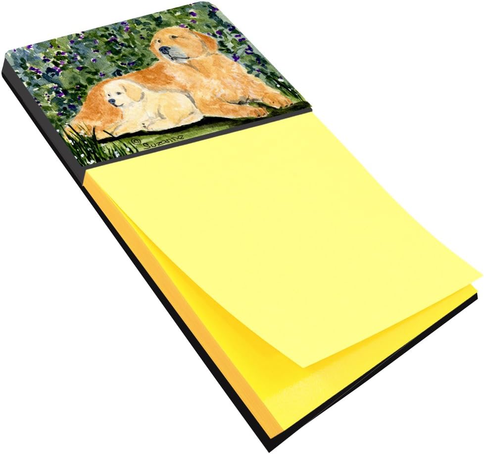 Caroline's Treasures SS8852SN Golden Retriever Refillable Sticky Note Holder or Postit Note Dispenser, 3.25 by 5.5", Multicolor