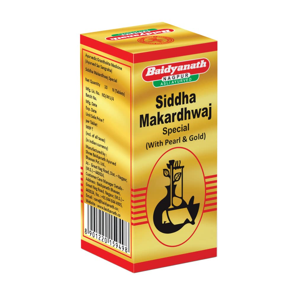 Baidyanath Asli Ayurved Siddha Makardhwaj Special Fever Tablets For Adults, Immunity Booster, 10 Tablets (B08T1SV88C) Amazon Price History, Amazon Price Tracker