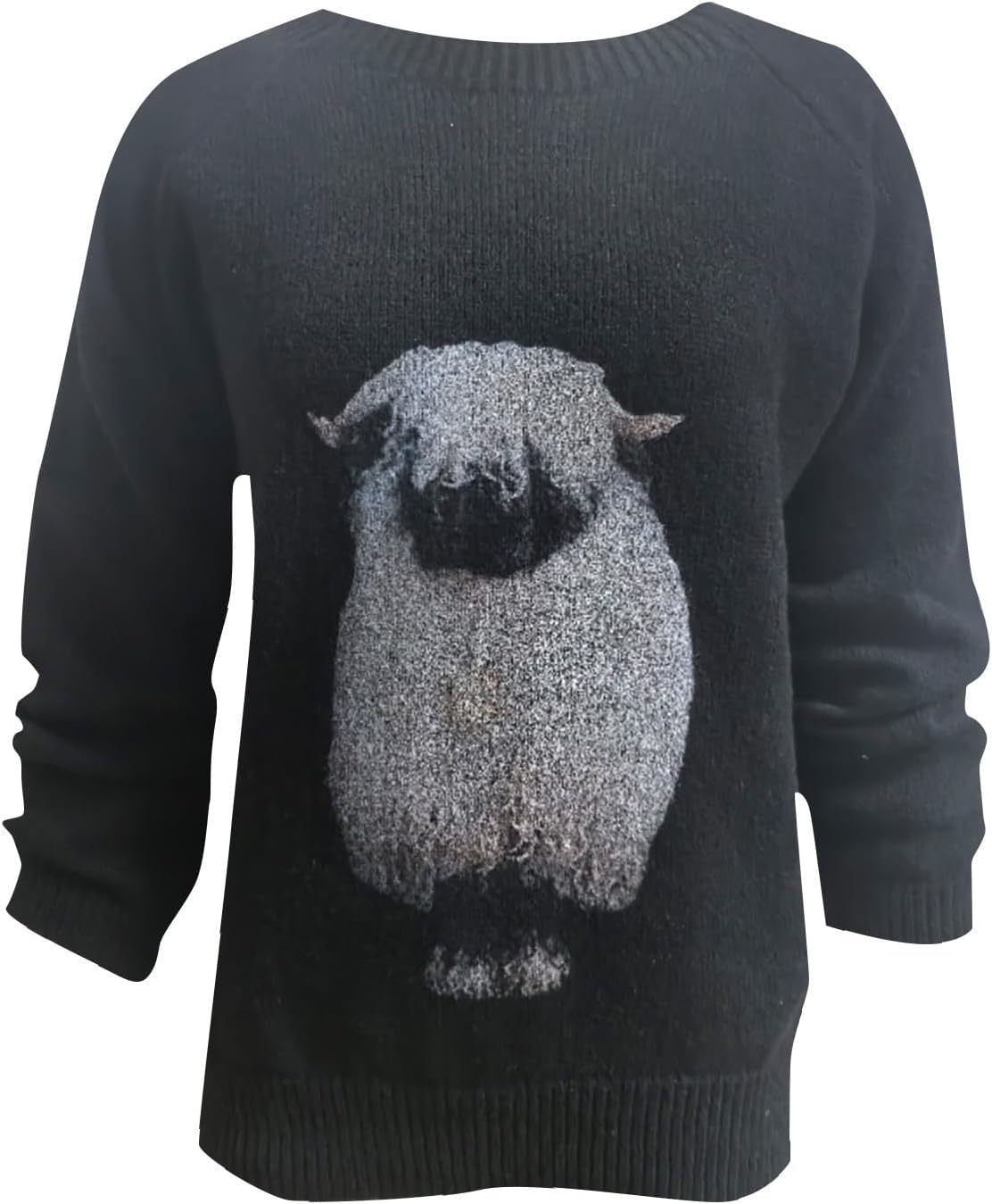 Fair Isle Sweater for Women Knitted Oversized Crew Neck Pullover Vintage Cozy Fall Winter Sweaters Casual Boho Tops - Image 3