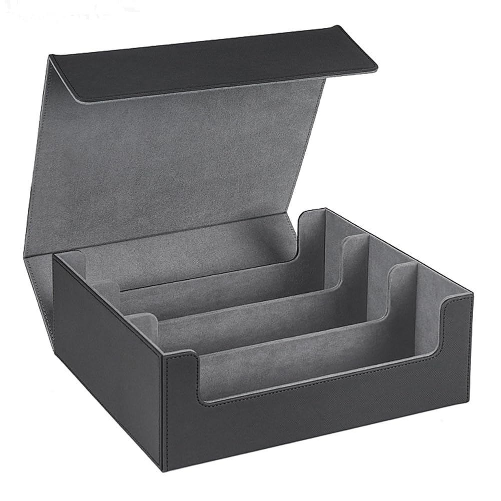 CASLE 1 boîte de rangement magnétique pour cartes à collectionner avec plus de 1800 cartes Noir + Gris