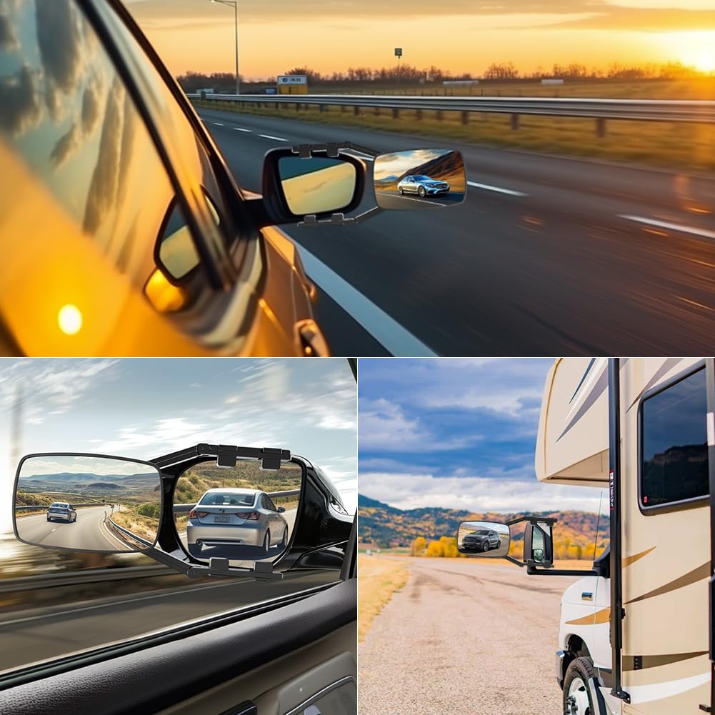 Rétroviseurs pour caravane, rétroviseurs universels pour voiture, extensions de rétroviseurs droites et gauches, rétroviseurs latéraux doubles pour voiture, rétroviseurs pour caravane et remorque