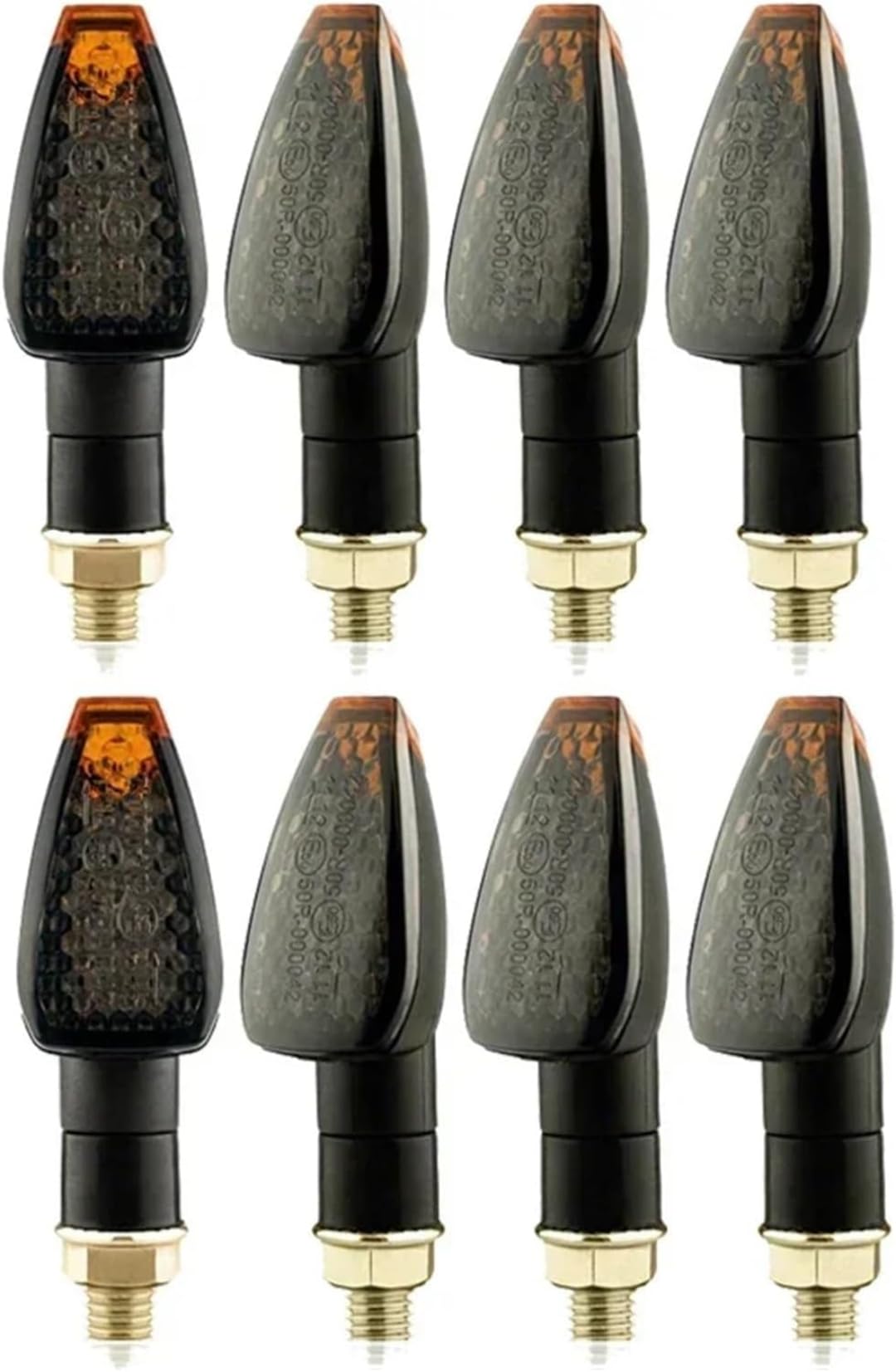 Genérico Indicadores de motocicleta Intermitentes para motocicleta M10 E-mark de 12 V y 24 V, homologados, luz ámbar intermitente de 14 LED.