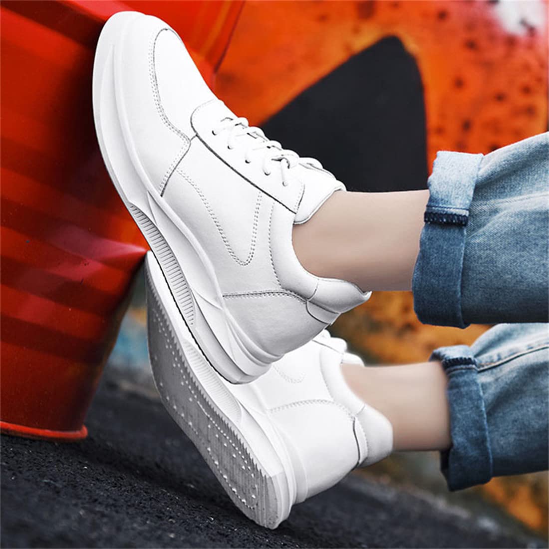 VIBLiSS Altezza Invisibile Maschile Aumentare Le Scarpe Ascensori, Allenatori Sportivi Leggeri Allacciati, 3,14 Pollici più Alti