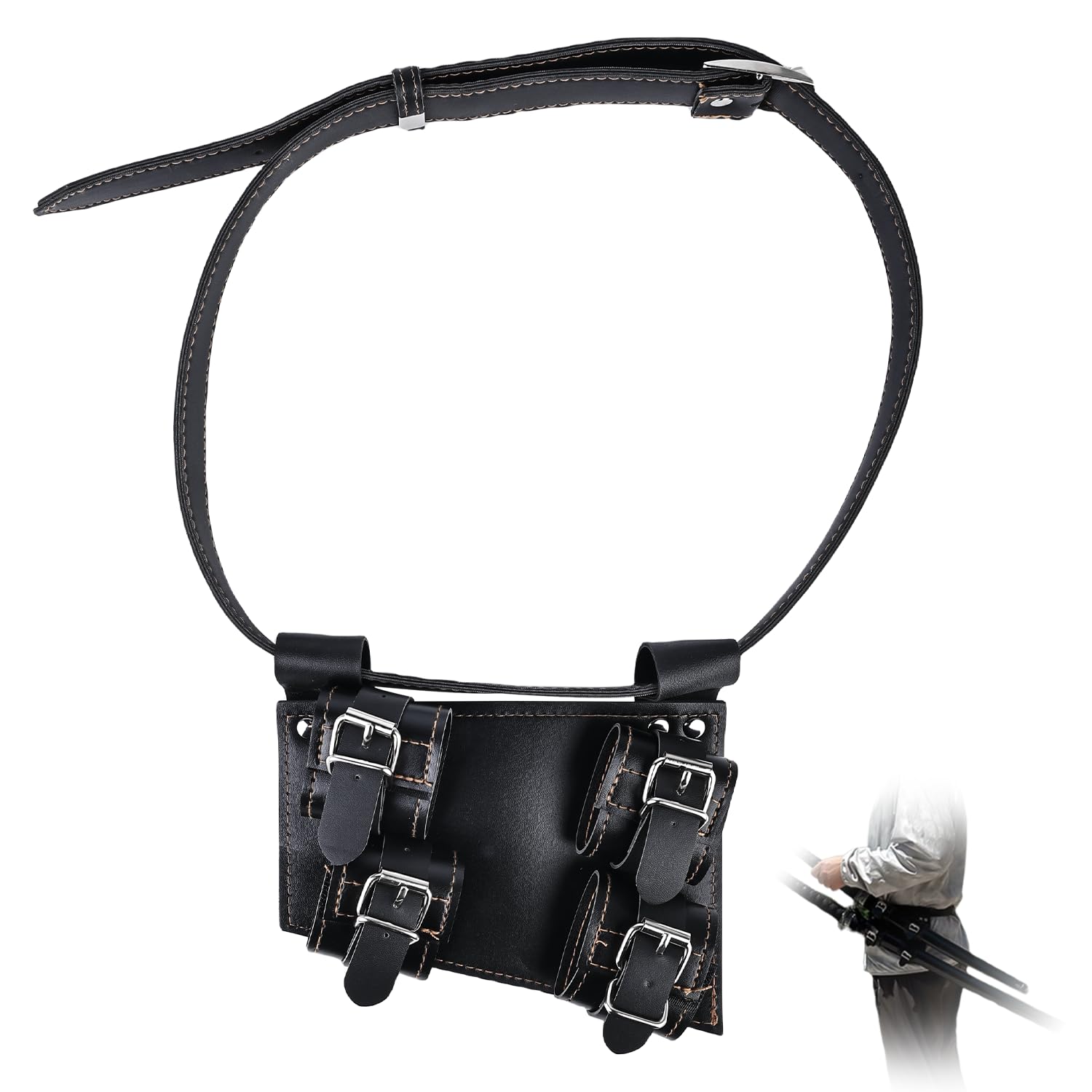 Déguisement Chevalier Porte-épée Ceinture HOBBIESAY - Étui Dague Cuir Synthétique Pour Costume Chevalier, Pirate Ou Samouraï étui Ceinture épée
