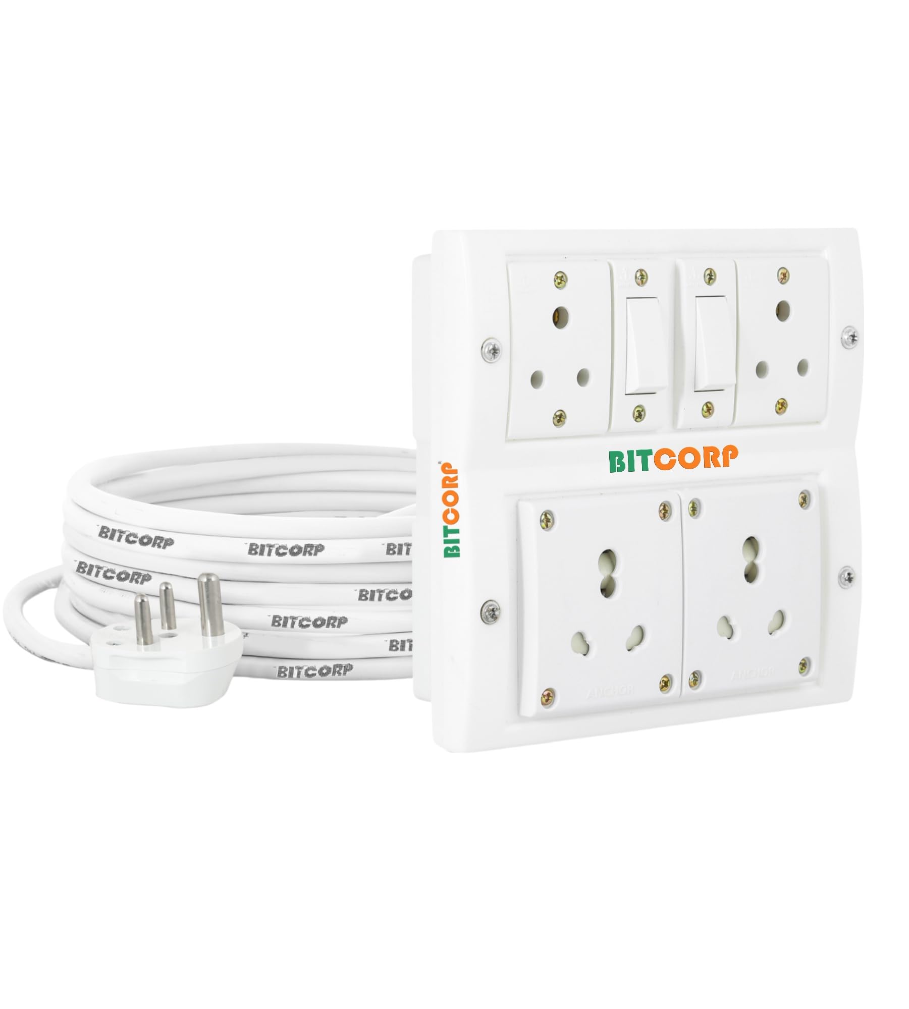 BITCORP Extension Cord 6A 16A 20A For Multiple Small And Heavy Duty Appliances 4 Way Multi Outlet 3 Pin Plug 2 Switch (2500W) Spike Guard Power Strip With 5 Meter Long Cable Cord (White),220Volts (B08CRDG4N6) Amazon Price History, Amazon Price Tracker