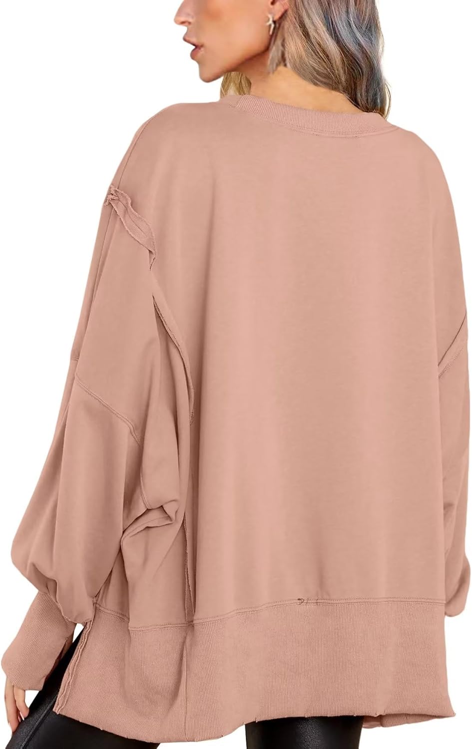 BWQ Womens Oversized Sweatshirt Crewneck Long Sleeve Shirts Pullover Sweatshirts S-2XL - Image 4