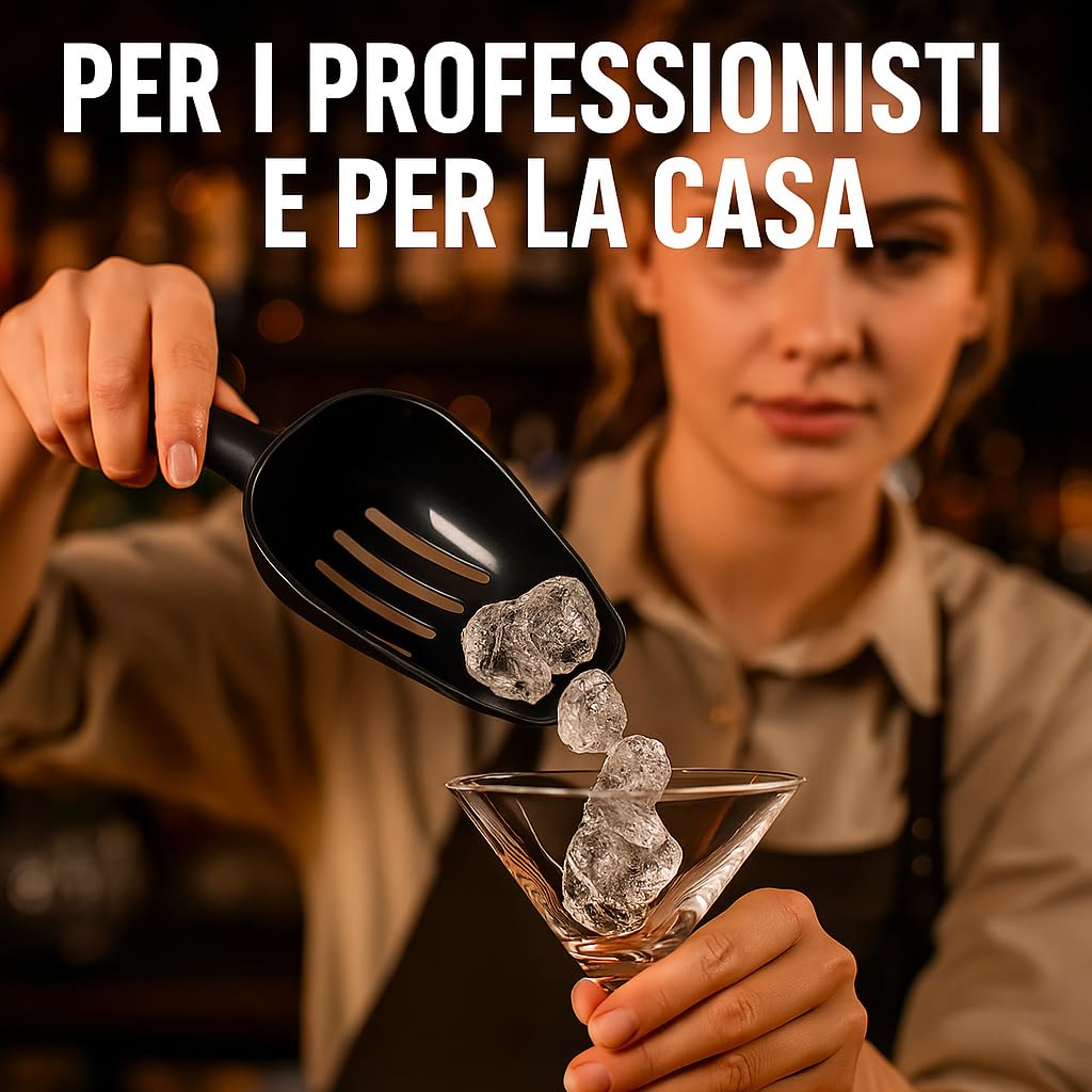 Garnet 2010 Pala Profesional de plástico para Hielo – 1 Unidad – Fabricado en Italia, Negro