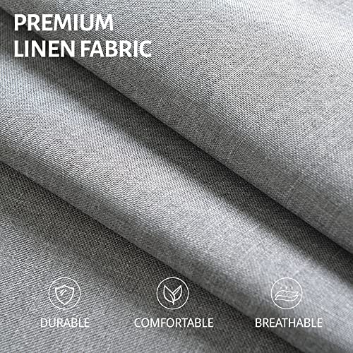 Westice Dining Chairs Set Of 2 Upholstered Fabric Kitchen Chairs Dining Room Side Chair With Nailhead Trim And Rubber Wood Legs Light Gray #TOP5