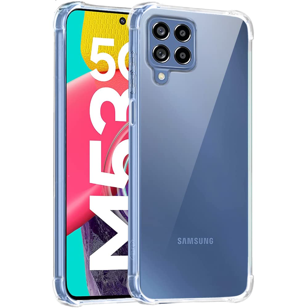 TheGiftKart Thermoplastic Polyurethane Crystal Clear Back Cover Case For Samsung Galaxy M53 5G, 360 Degree Protection, Shock Proof Design, Transparent Back Cover Case (Transparent Bumper) (B0BRNPNF9D) Amazon Price History, Amazon Price Tracker
