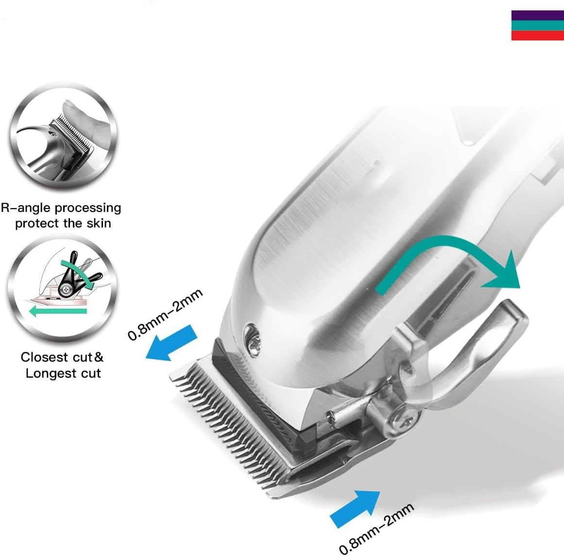 Hair Clippers for Men Clipper Professional TrAdjustable Haircut Machine Rechargeable Barber Trfor(Silver)