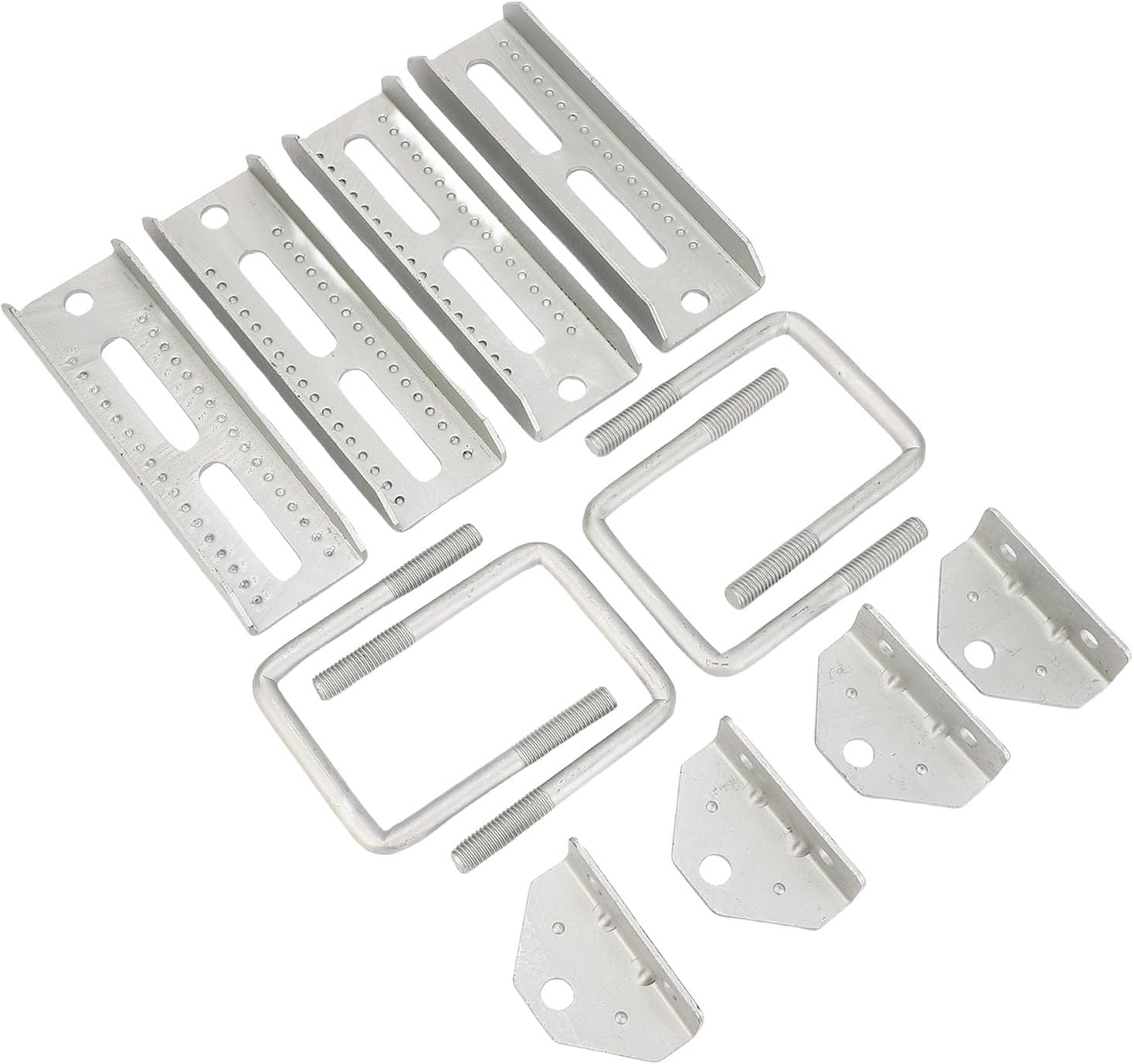 Boat Trailer Bunk Brackets Kit Heavy Duty Adjustable Height Angle Galvanized Iron 8 Inch Crossmember Hardware for Pontoon Jet Ski Saltwater Freshwater Boats 4 Pcs