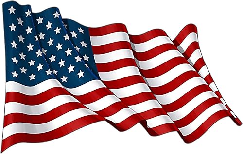 Rogue River Tactical Calcomanía de bandera de Estados Unidos para parachoques de automóvil, regalo patriótico americano ondulado de Estados Unidos
