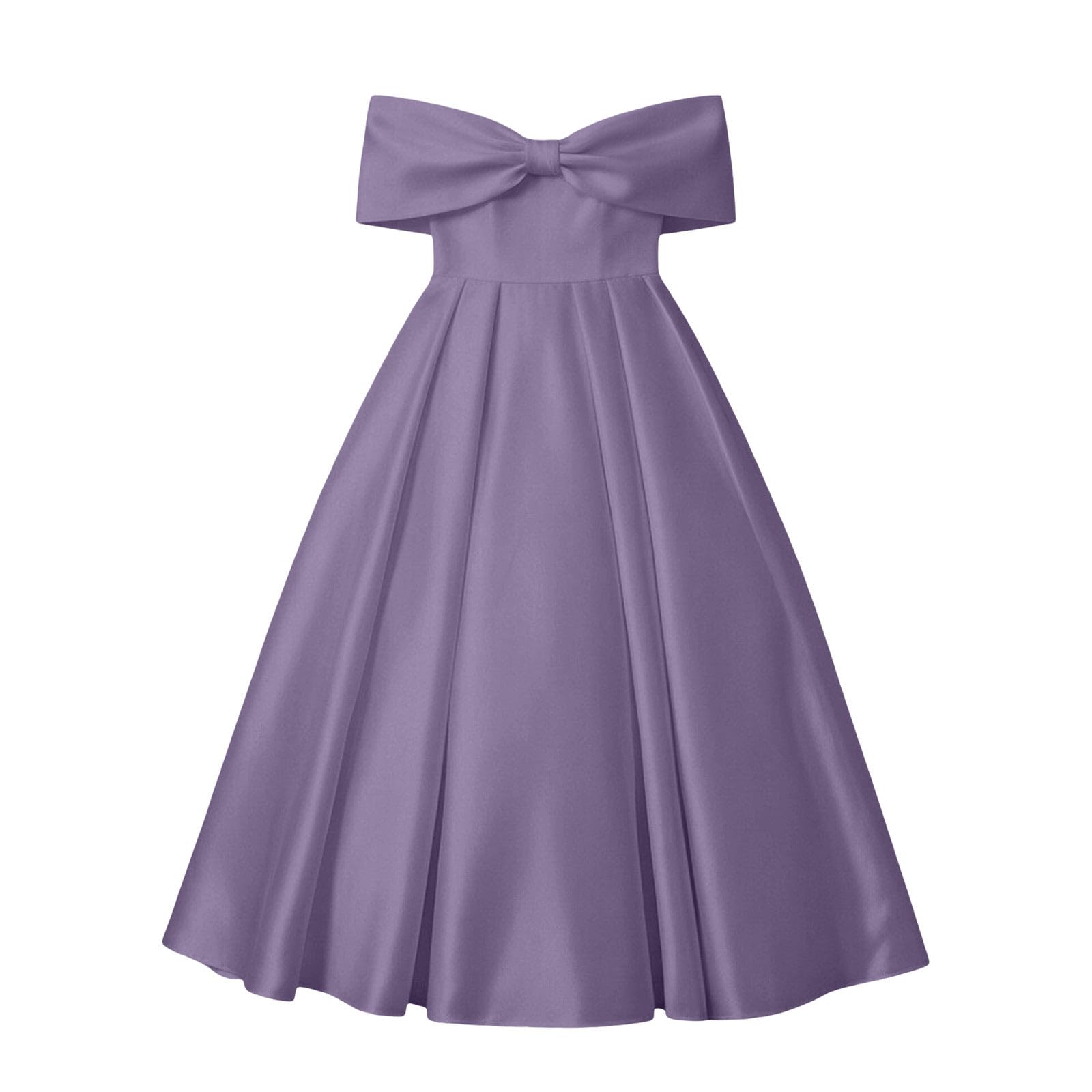 Vestido NiñA Elegantes, Vestido NiñA Ceremonia Lunares, Vestidos De Fiesta Largo hasta El Suelo Color Liso con Hombros Descubiertos Y Un Gran Lazo Mayores Dresses Summer Dress Dress Vestidos Verano