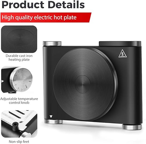 Vista 31 de CUSIMAX Placa de cocción de 1,800 W de doble quemador, cocina portátil, quemador de encimera eléctrico, doble placa infrarroja, acero inoxidable