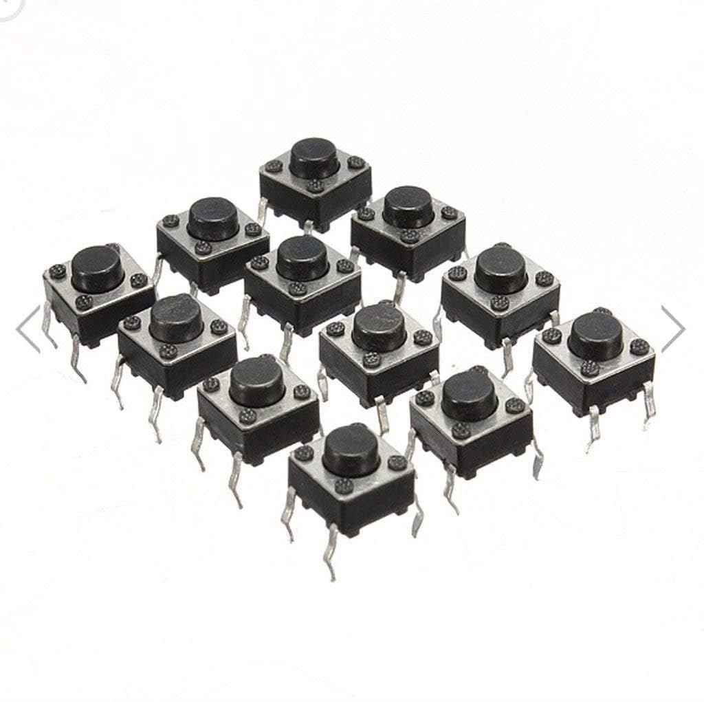 techdelivers® momentary push button switch tactile small for project pack of 25
