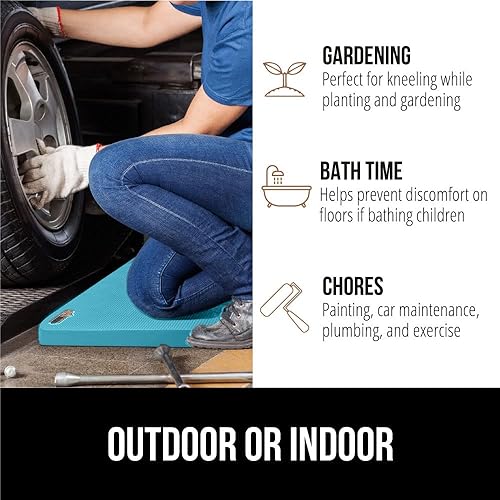 Miniatura 6 de Gorilla Grip Almohadilla de rodillas extra gruesa, amortiguación de espuma suave de apoyo para la rodilla, construcción resistente al agua para