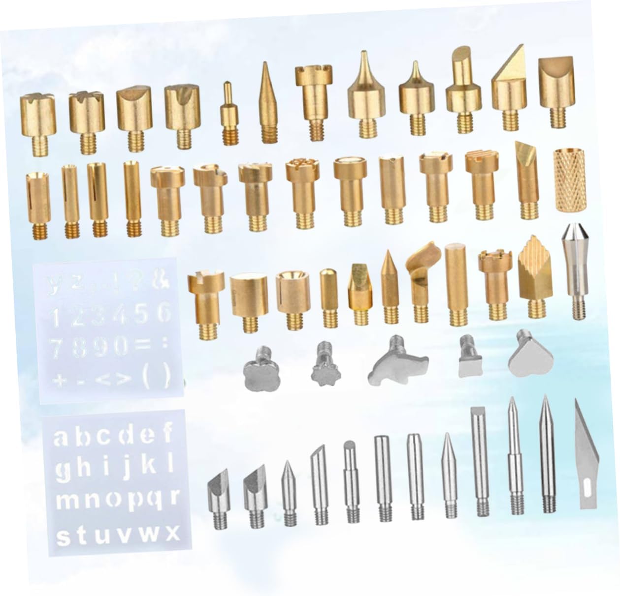 Hohopeti 57pcs Wood Burning Pen Tip and Soldering Iron Tool Kit for Pyrography Carving and Embossing Crafts Includes Various Tips for Wood and Cork Art