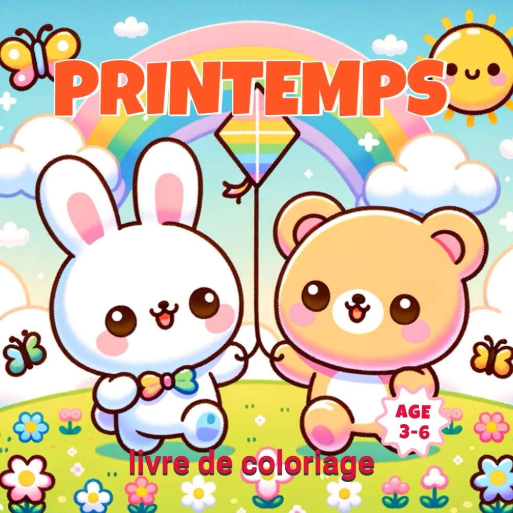 Printemps: Livre de Coloriage | Dessins Mignons avec Questions Éducatives | Gros Contours Faciles pour Maternelle | Activité Créative et Apprentissage