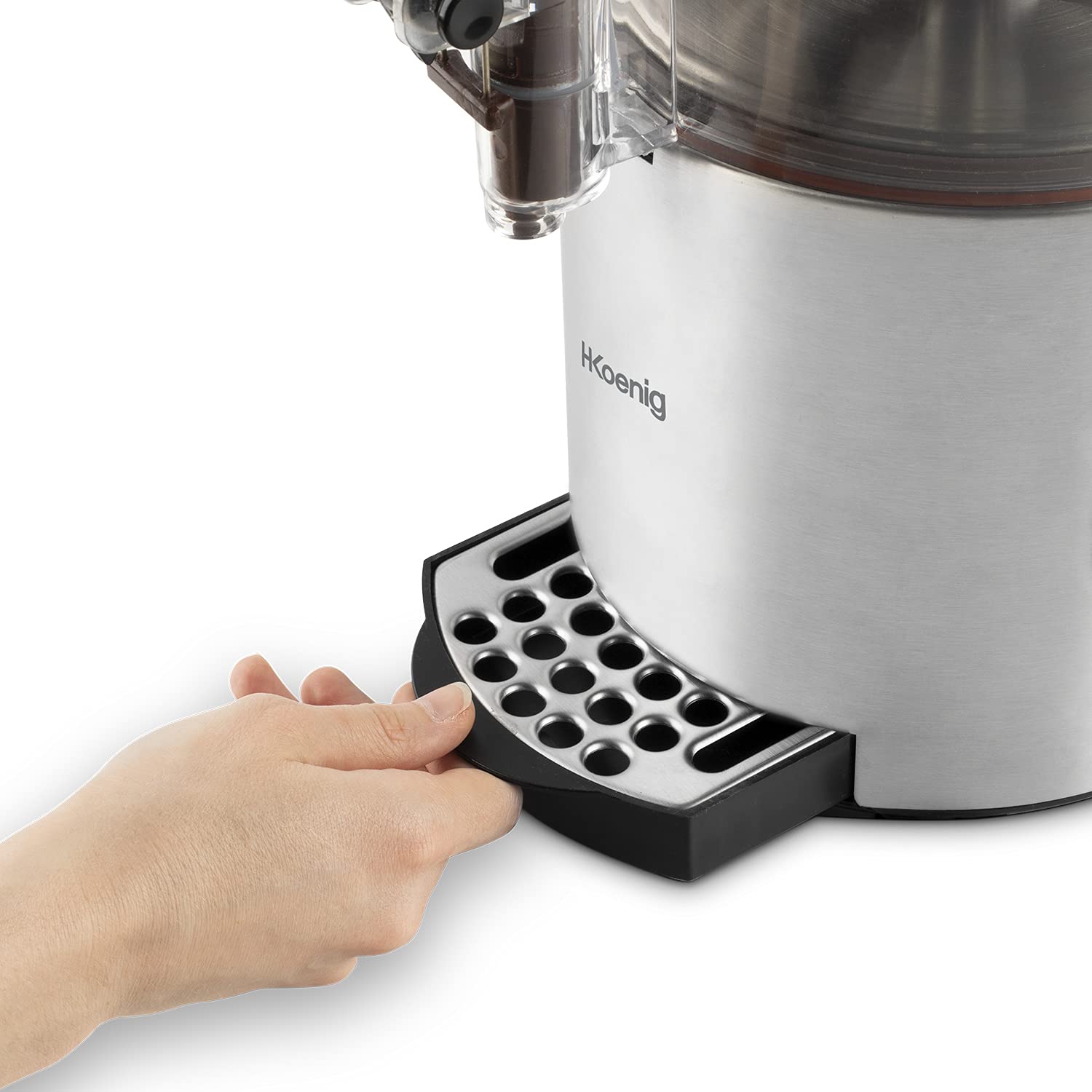 H.Koenig SHK800 Maquina Dispensadora de Chocolate, Capacidad 3L, Diseño en Acero Inoxidable, Temperatura Entre 90ºC y 120ºC, 1200W