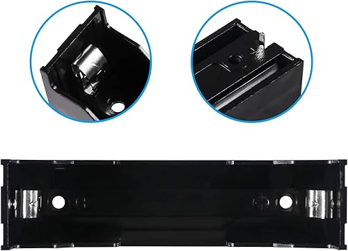 Miniatura 4 de 8 unids 18650 soporte de caja de batería 1 ranuras x 3.7V DIY 18650 caja de almacenamiento de batería, en paralelo negro baterías clip caja con pin