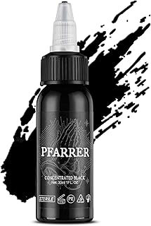 PFARRER Tattoo Ink Black 1oz(30ml) Vegan-Friendly USA Standard Pigment Supplies Concentrated Black TI7003-30-002