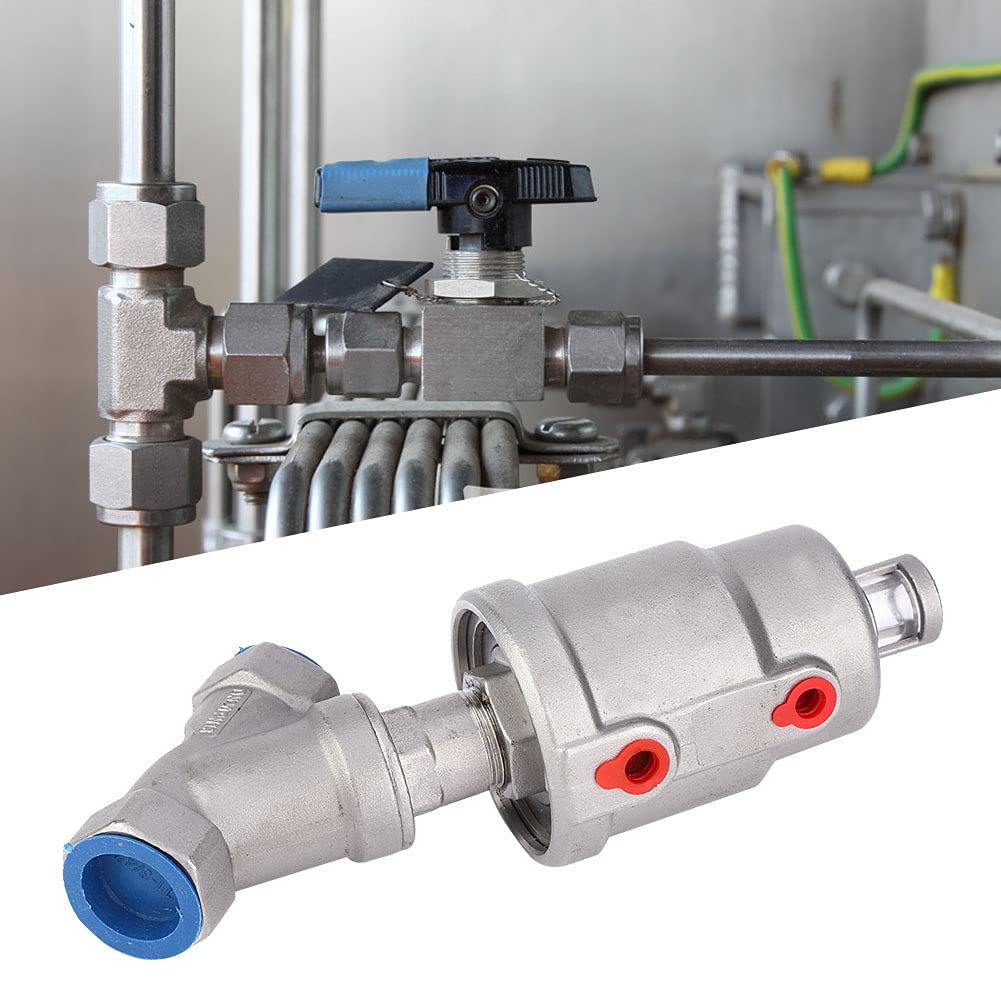 Edelstahl Schrägsitzventil luftbetätigt DN15 mit Visuell Positionsanzeige, Geringer Luftverbrauch & Einfache Installation für Dampf- und Drucksysteme