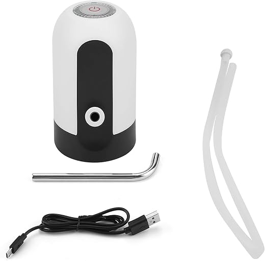 Universal USB Charging Water Bottle Pump, Electric Drinking Water Dispenser for Home Kitchen Office Camping, White