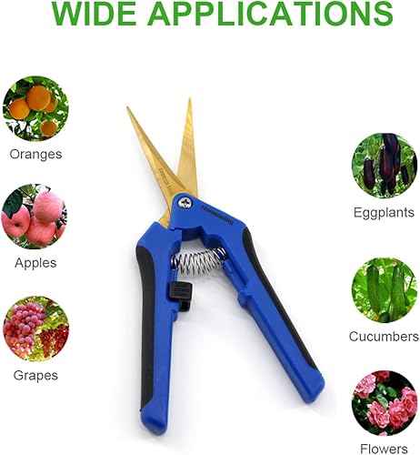 Miniatura 6 de Paquete de 1 tijeras de podar de jardín con cuchillas curvas, tijeras de podar a mano para jardinería, tijeras de podar bonsái de precisión