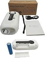 Vista 5 de Hand Crank Weather Radio, Flashlight with Hand Crank and Solar Radio, LED Light Radio with 2000mAh Weather Alert, SOS Alarm AMFM Weather Radio