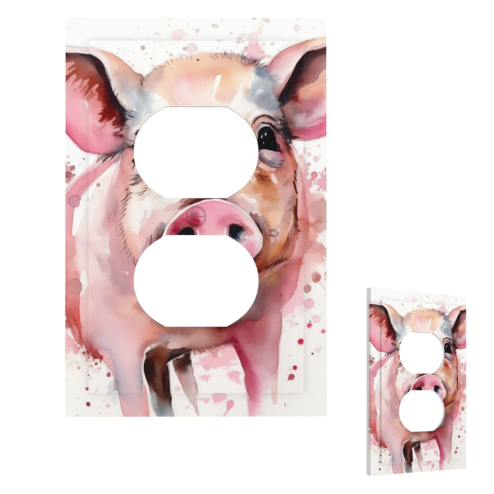 Smiling Wall Plate Cover Modern Decorative 1 Gang Light Switch Cover Unbreakable Receptacle Outlet Covers For Living Room Bedroom Home Decor Duplex