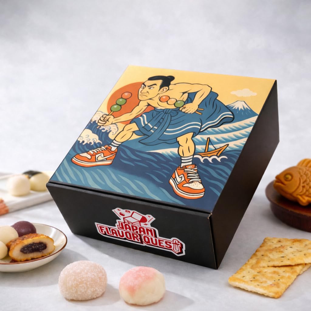 Japan Flavor Quest Japanese Dagashi Snack Box – 50 Dagashi Classics & Japanese Candy Variety Pack | Asian Goodies, Mystery Assortment from Japan, International Gift Box for Kids & Adults