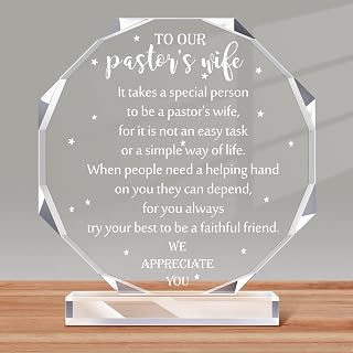 Kosiz 1 Pcs Pastor Appreciation Acrylic Plaque Pastor Wife with Stand