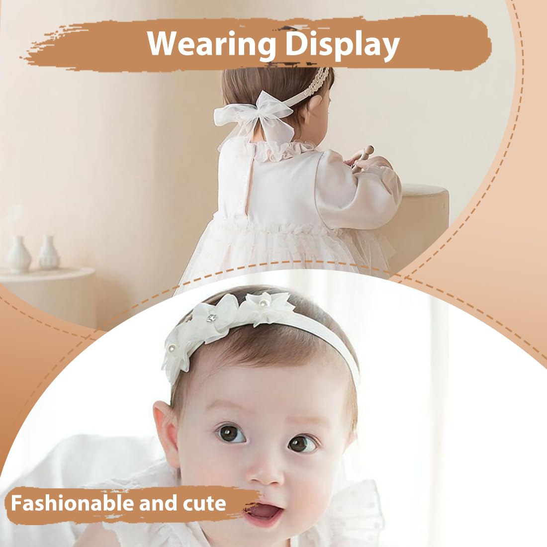 4 Pezzi fascia neonato, Fascia capelli neonata, Cerchietti bambina