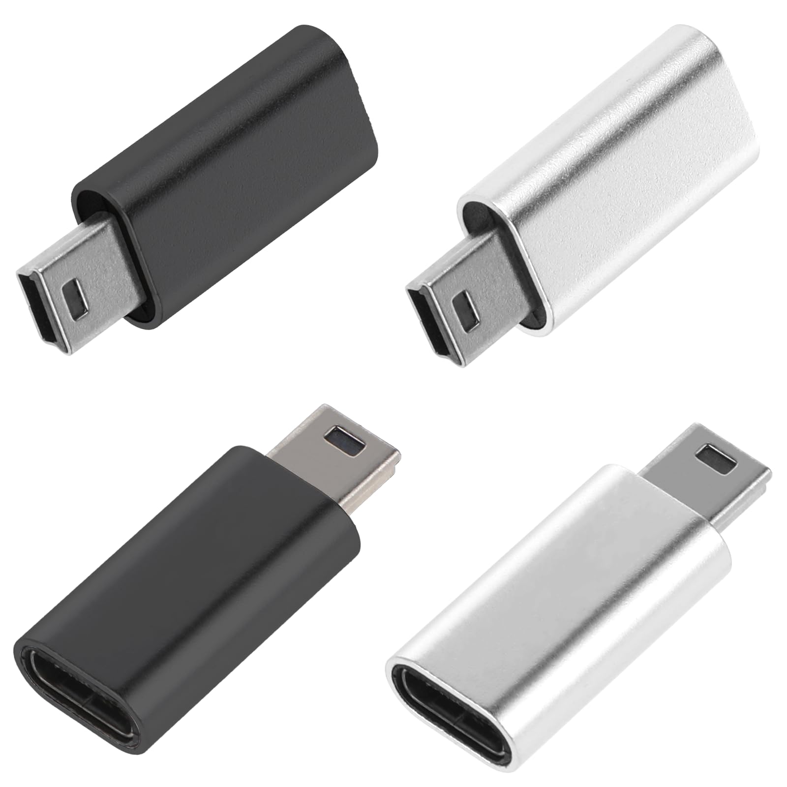 Xthrotsenk 4pcs Mini USB 2.0 to USB C Adapter, USB Type C Female to Mini USB Male Converter Connector for MP3 Players Dash Cam Digital Camera GPS