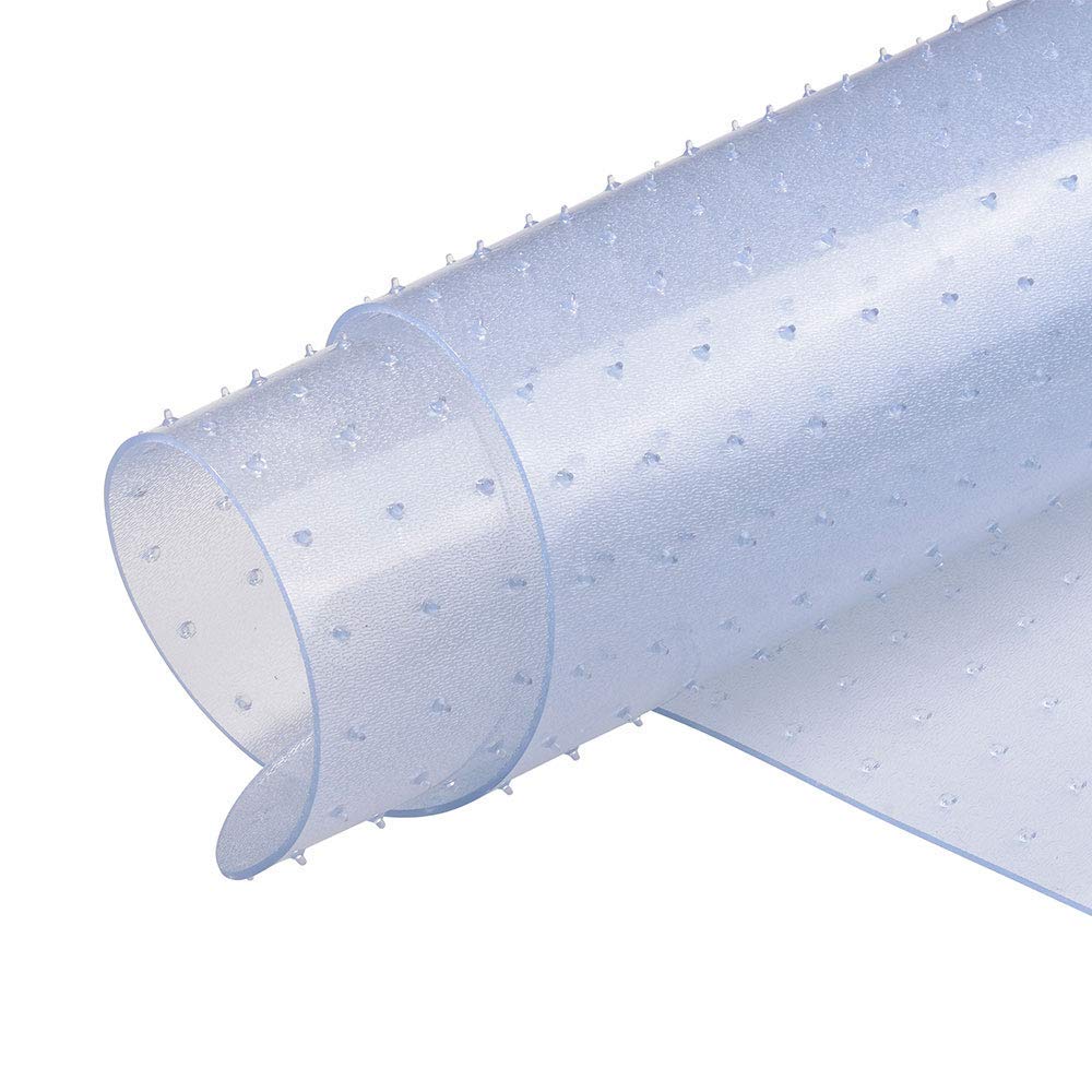 Chi Mercantile Office Essentials Sturdy Chair Mat Carpet Rug Floor Protector Clear PVC Pad 48" x 36" Non-Slip Studded Surface (48" x 36" No Lip Rectangular)