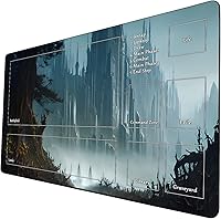 Vista 12 de Tapete de juego de cartas coleccionables AI Painting – Tapete de juego MTG con zonas, 24 x 14 pulgadas, tapete de juego MTG de alta calidad – El