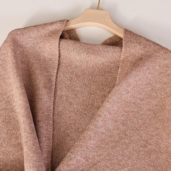 Valuablety Shawl, Women's Solid Color Wool Blend Shawl, Lightweight Soft Triangle Fleece Shawls Wrap for All Seasons4