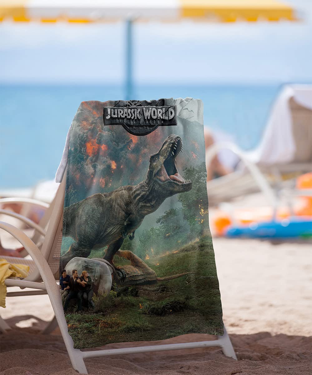 LOGOVISION Jurassic World Fallen Kingdom Trex Poster Beach Towel 30