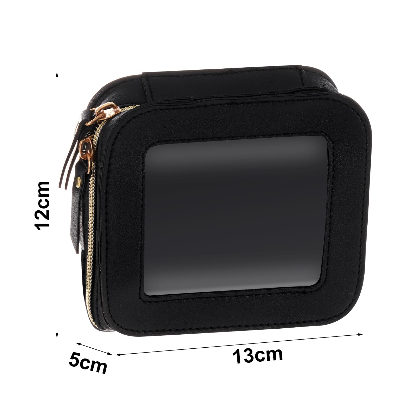 Clear Makeup Bag, Black Travel Toiletry Bag, Double Zipper Storage Bag Black for Women and Girls - Image 2
