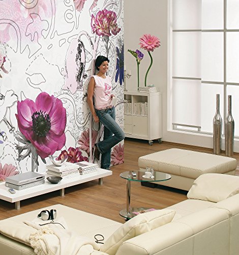 Komar Decorative Sticker Fiore, Pink/Purple/Green - Image 2