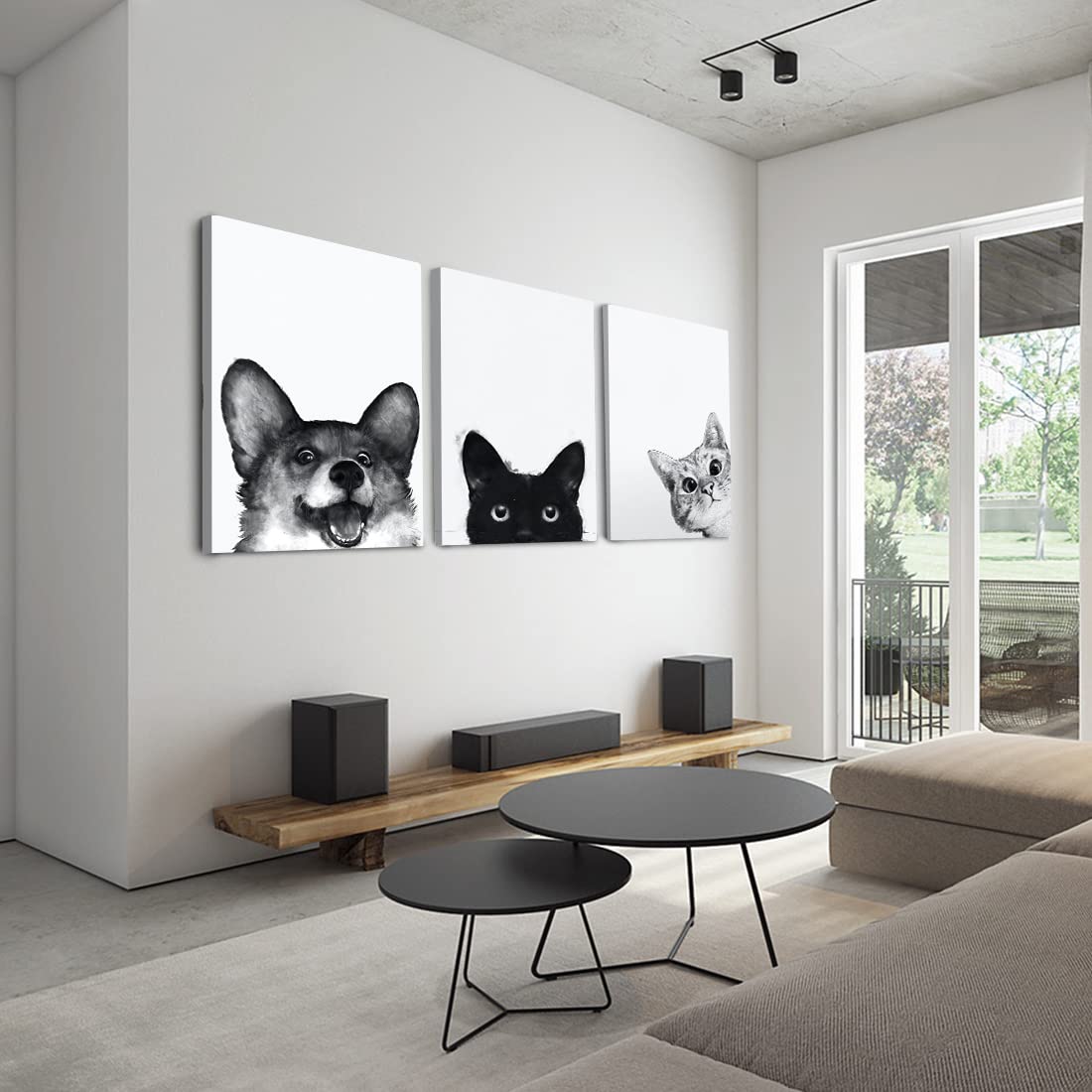 Amazon｜北欧のモダンなスタイルの猫と犬のリビングルームの装飾