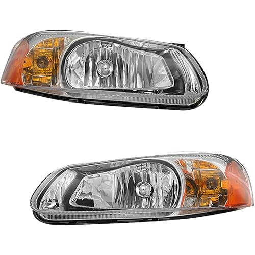 PM Auto Headlights Assembly Replacement for 2001-2003 Chrysler Sebring Naturally Aspirated With bulb Halogen Headlight Assembly Pair Faros Delanteros