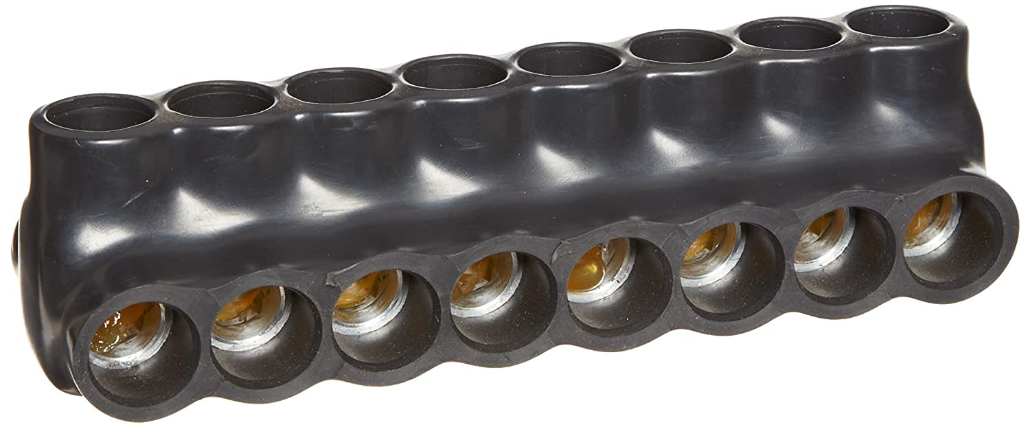 Morris Products 97648 Black Insulated Multi-Cable Connector - Dual Entry 8 Ports 250-6 Wire Range, 2-Pack
