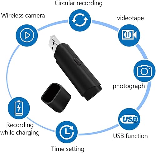 Miniatura 3 de Cámara de seguridad espía USB, cámara oculta USB, mini cámara espía para el hogar, oficina, automóvil, compatible con tarjetas de 12481632GB