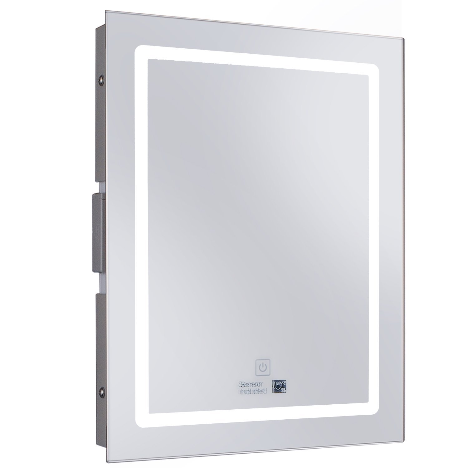 Bathroom Illuminated Mirror with Demister Device Warm & Cold LED Light Adjustable - Shaver Socket - Touch Switch - Wall Mount - 500 x 390mm