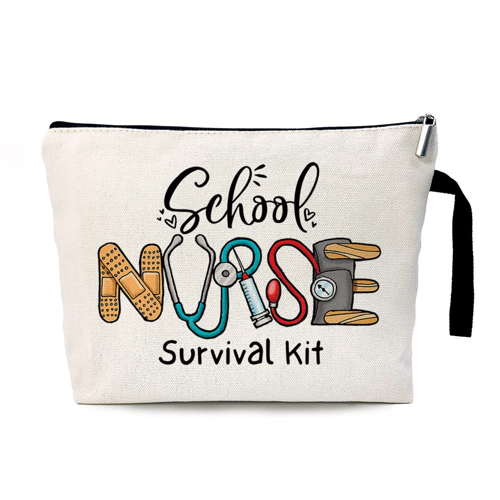 ZHANTUONE Nurse Survival Kit Funny Cosmetic Bag, for Travel Toiletry Zipper Storage Pouch Makeup Bag, Appreciation Gifts for Nurse Week Nurse