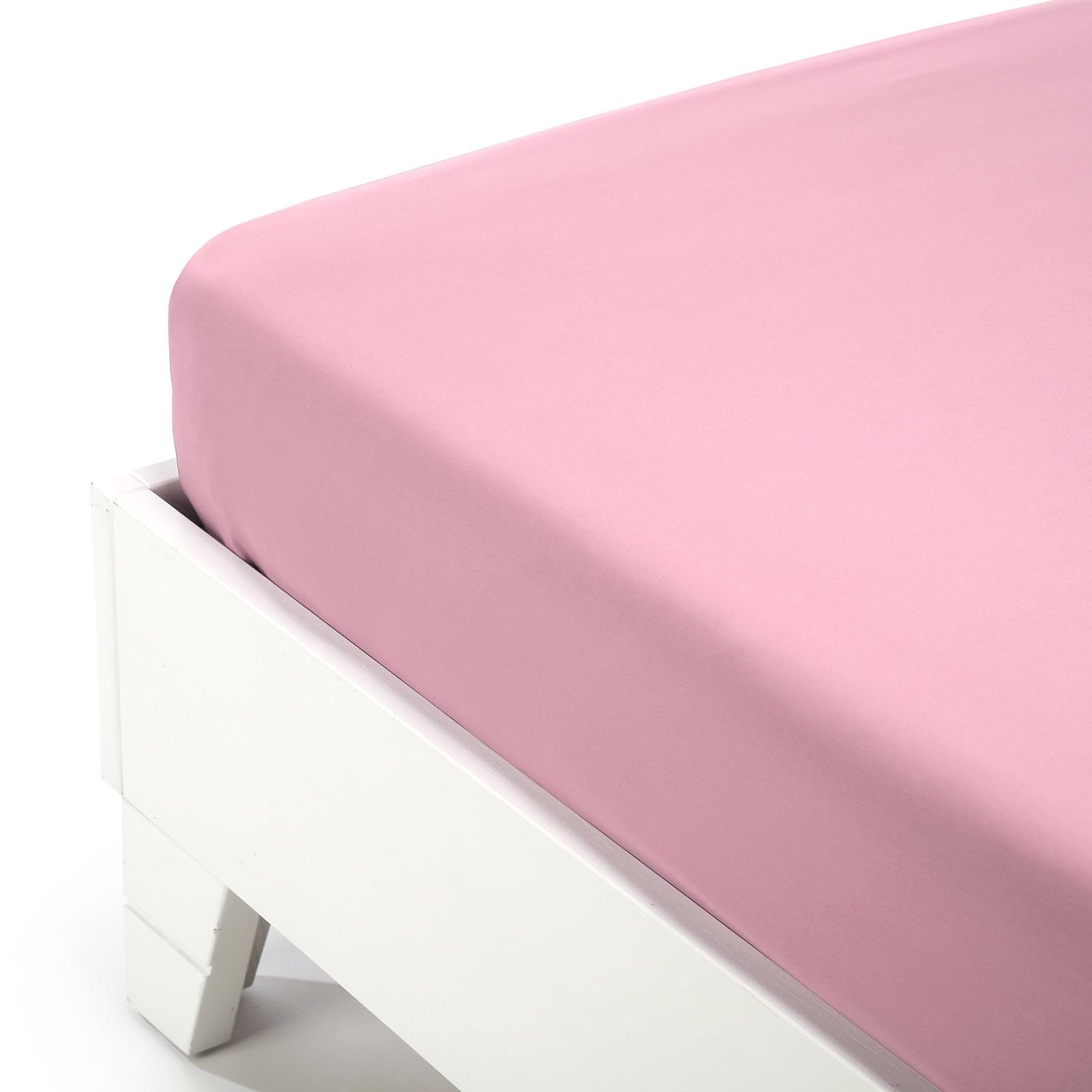 Caleffi Plain Cotton Bottom Sheet, Cotton, Pink, Single, 01095, Caleffi