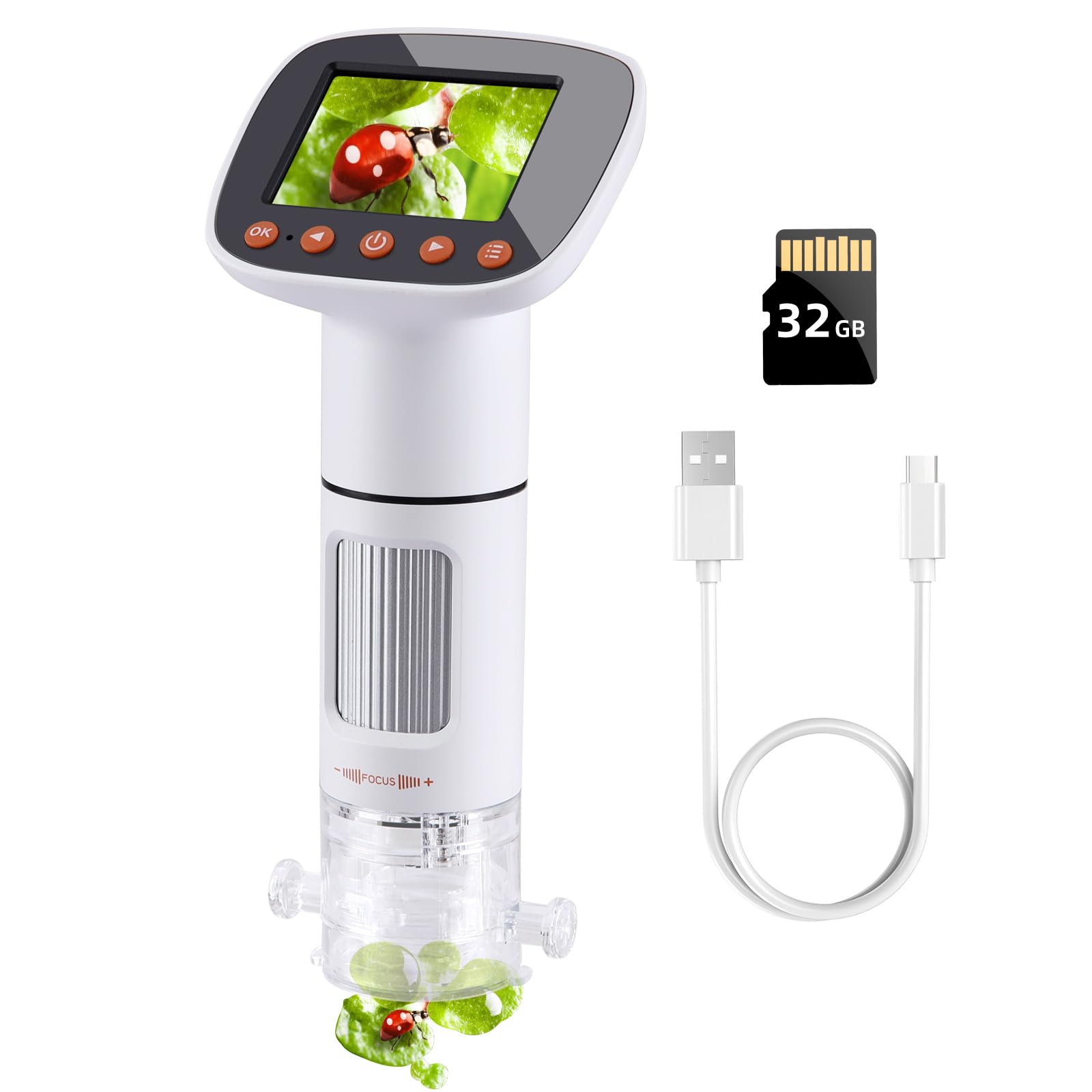 Microscopio Digitale Bambini Con Schermo LCD 2'' - Ingrandimento 50-1000x, Con Scheda SD 32GB - Foto 12