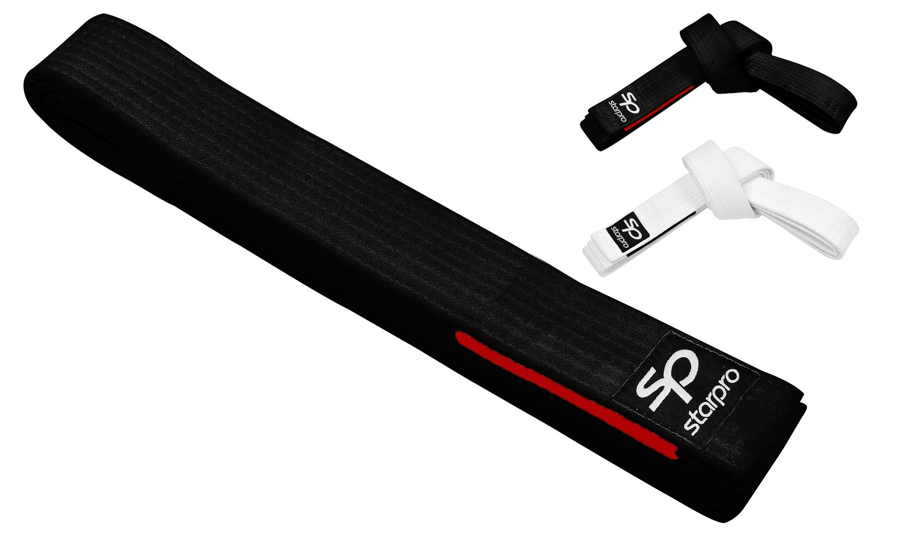 StarproJiu Jitsu BJJ Belts - Brazilian Belt Poly Cotton Fabric IBJJF - Perfect for Martial Arts Training Grappling MMA TKD and Competition | White & Red | A1 A2 A3 A4 A5 |