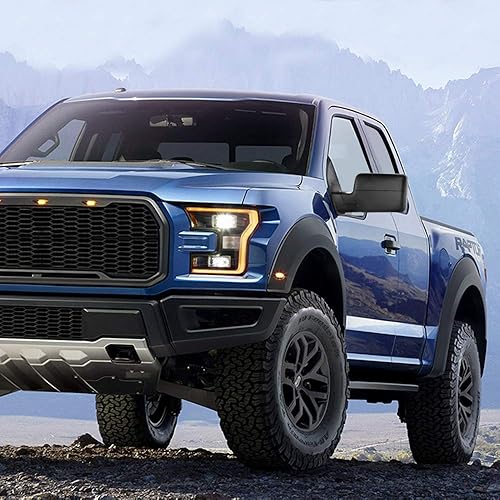 Miniatura 7 de 2004 2005 2006 para Ford para F150 Pickup Truck Remolque espejos de potencia ajustable luz de señal de giro calefactada carcasa negra